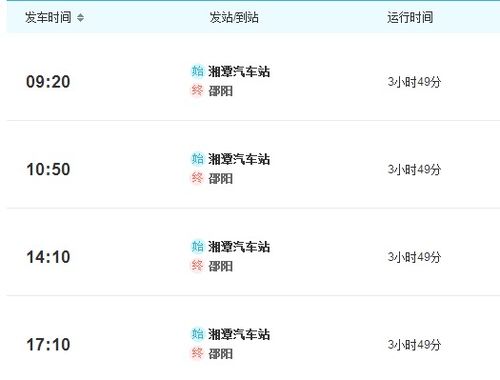 湘潭到邵阳汽车多少(湘潭至邵阳汽车票价及行程信息详解)