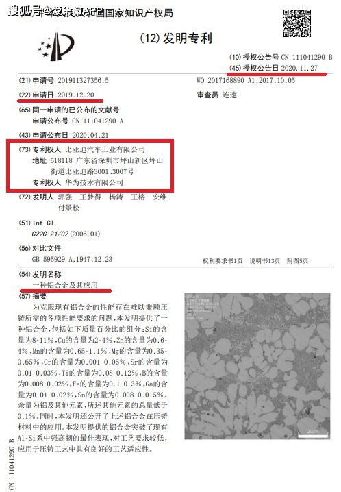 华为汽车申请多少专利