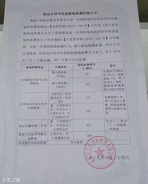 县城汽车年审费用多少