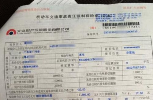 汽车强险保费多少