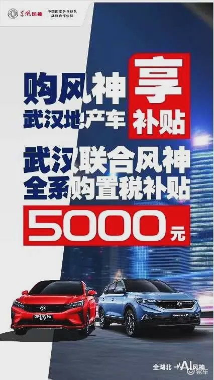 汽车武汉本地补贴多少