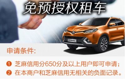 信用多少免押汽车